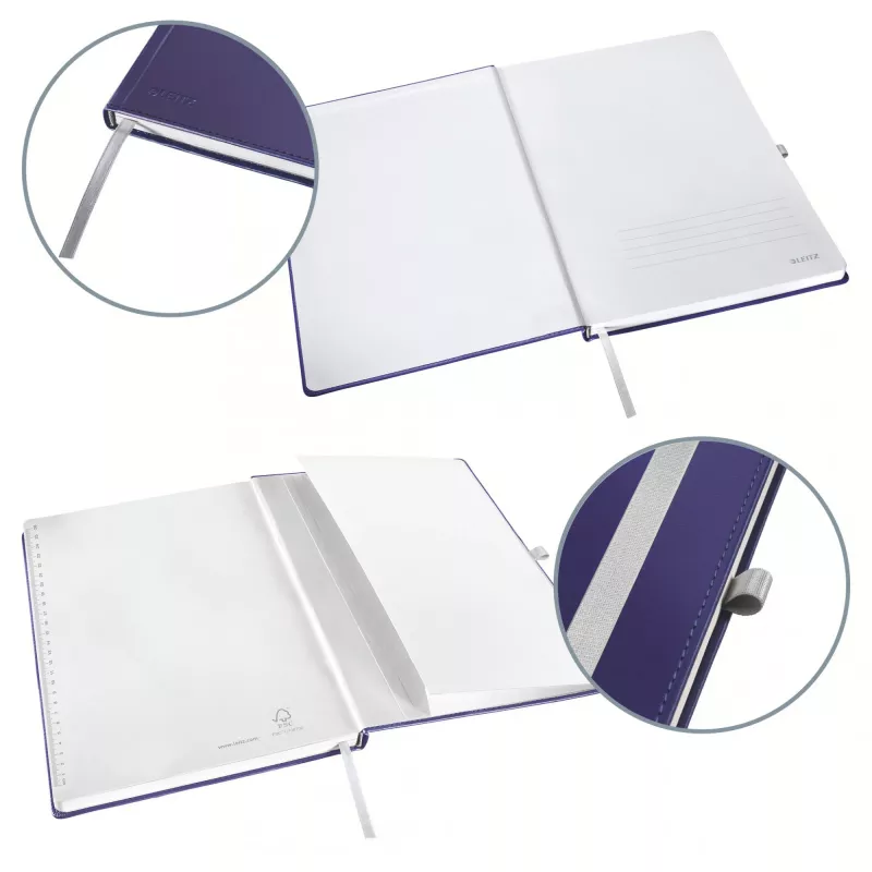 Leitz Style piezīmju bloks A5 līniju, ar cietajiem vākiem, Vienkrāsains, Zils, A5, 80 lapas, 100 g/m², līniju papīrs