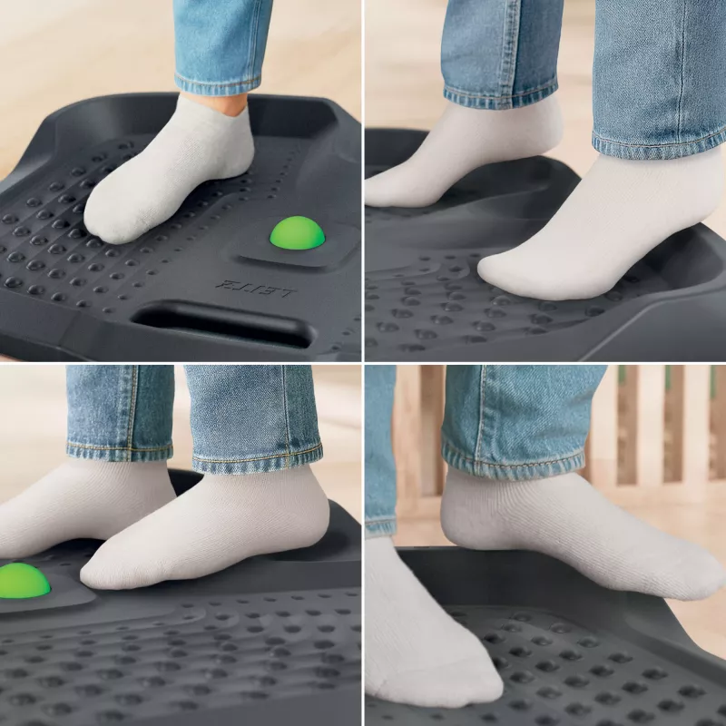 Leitz Ergo Active ergonomisks pretnoguruma paklājiņš stāvēšanai, Taisnstūrveida, Melns, Poliuretāns, Burbulis, Ķīna, 605 x 681 mm