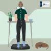 Leitz Ergo Active ergonomisks pretnoguruma paklājiņš stāvēšanai, Taisnstūrveida, Melns, Poliuretāns, Burbulis, Ķīna, 605 x 681 mm