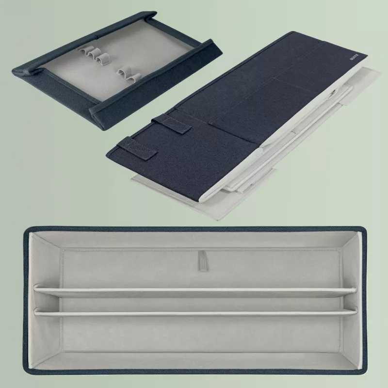 Leitz Fabric Hot Desking darba soma ar vāku, Uzglabāšanas soma, Pelēka, Taisnstūrveida, Audums, Vienkrāsaina, Unisex