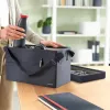 Leitz Fabric Compact Hot Desking Work Bag ar vāku, Uzglabāšanas soma, Pelēka, Taisnstūrveida, Audums, Vienkrāsains, Pieaugušajiem