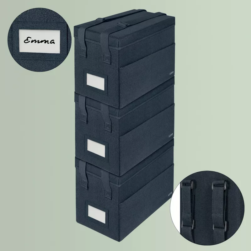 Leitz Fabric Compact Hot Desking Work Bag ar vāku, Uzglabāšanas soma, Pelēka, Taisnstūrveida, Audums, Vienkrāsains, Pieaugušajiem