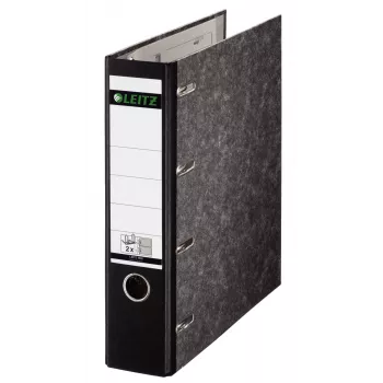 Leitz Double Mechanism Lever Arch File Classic Marbled, 2 x A5, Kartons, Melns, Teksturēta virsma, 1000 loksnes, 80 g/m²