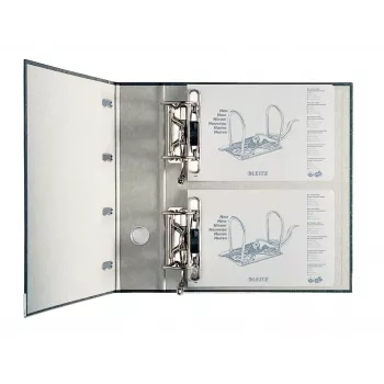 Leitz Double Mechanism Lever Arch File Classic Marbled, 2 x A5, Kartons, Melns, Teksturēta virsma, 1000 loksnes, 80 g/m²