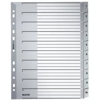 Leitz 12800000 tab index Numeric tab index Cardboard pelēka