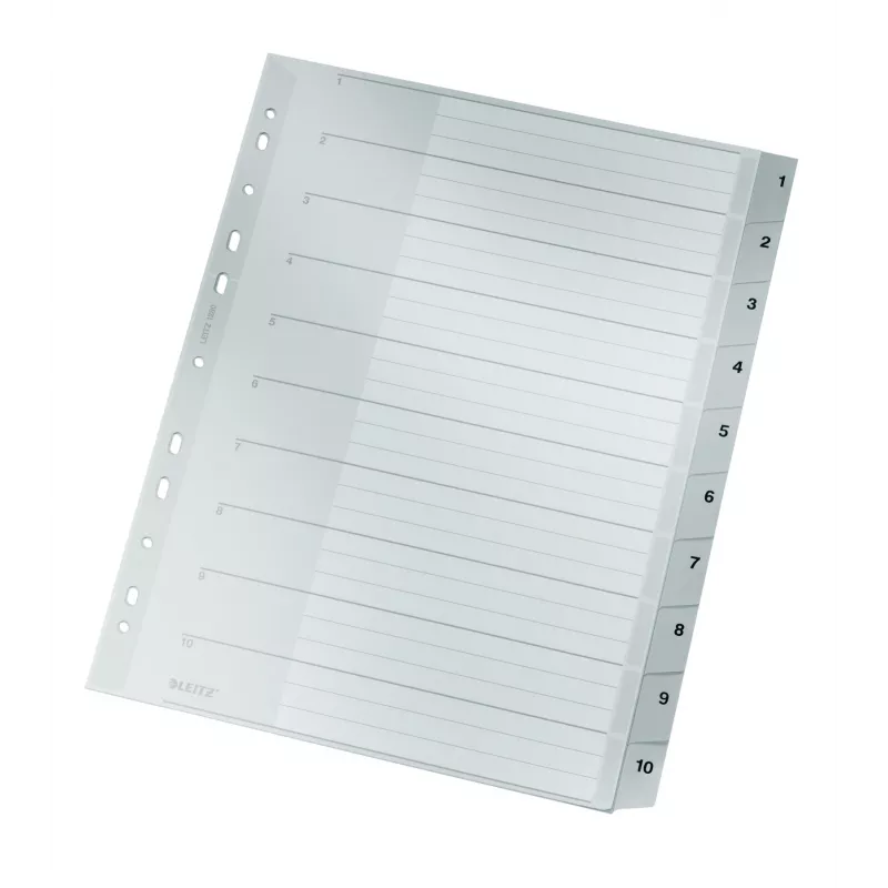 Leitz 12800000 tab index Numeric tab index Cardboard pelēka