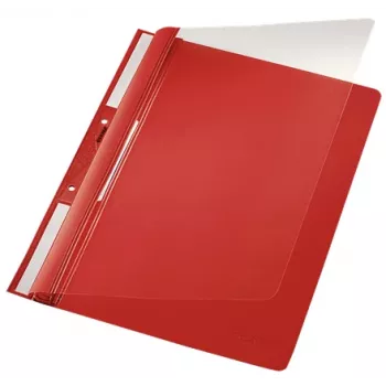 Leitz 41900025 atskaites vāks PVC Sarkans, Caurspīdīgs
