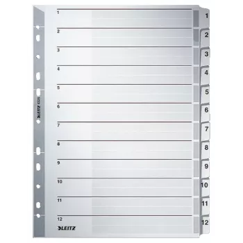 Leitz 43250000 Numeric tab index Kartons Pelēks