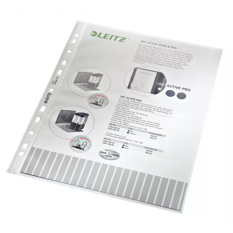 Leitz augstas kvalitātes kabata, 210 x 297 mm (A4), caurspīdīga, polipropilēns (PP), portreta orientācija, atvērums augšpusē, 230 mm