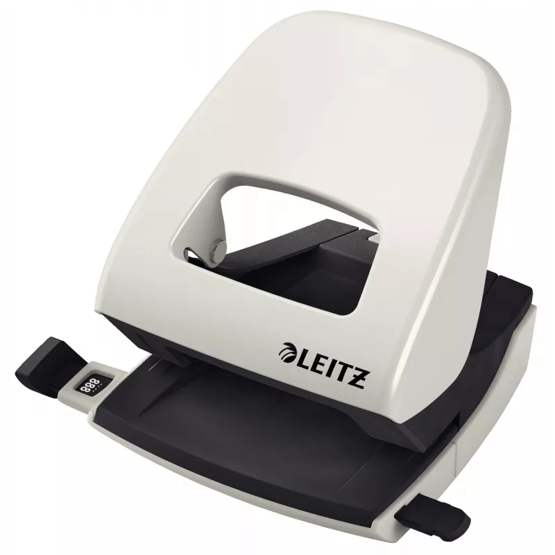 Leitz NeXXt caurumotājs 5008, 2 caurumi 30 loksnēm, 30 loksnes, melns, pelēks, metāls, plastmasa, 8 cm, 5,5 mm, A4
