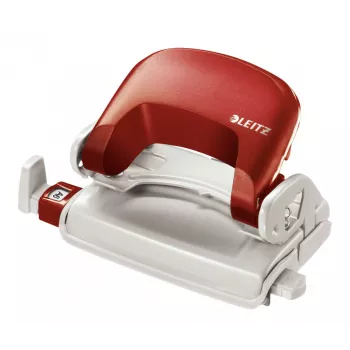 Leitz Hole Punch 5058 NeXXt, 2 caurumu, 10 lapas, 10 lapas, sarkana, plastmasa, 8 cm, 5.5 mm, A4