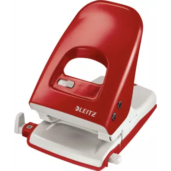 Leitz Hole Punch 5138 NeXXt, 2 caurumu, 40 lapas, metāla, sarkana, metāls, plastmasa, 8 cm, 5,5 mm, 5,5 mm