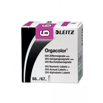 Leitz Orgacolor pašlīmējošā etiķete Noapaļots taisnstūris Violeta