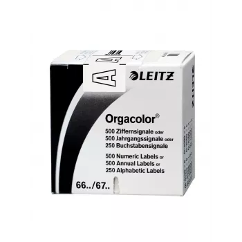 Leitz Orgacolor pašlīmējošā uzlīme, noapaļots taisnstūris, balta