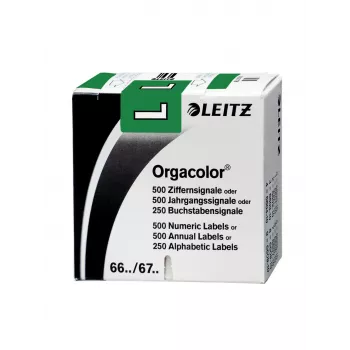 Leitz Orgacolor pašlīmējošā uzlīme, noapaļots taisnstūris, zaļa