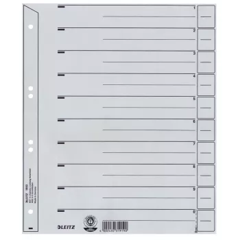 Leitz 16500085 tabu rādītājs Ciparu tabu rādītājs Kartons Pelēks