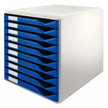 Leitz veidlapu komplekts, 10 atvilktņu, Plastmasa, Zila, Pelēka, 285 mm, 355 mm, 290 mm
