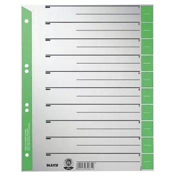 Leitz 16520055 tab index Numeric tab index Cardboard Green, pelēka