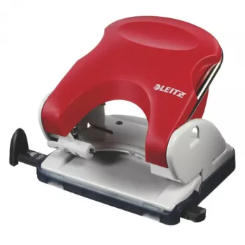 Leitz caurumotājs 5005 NeXXt, 2 urbumu, 25 loksnēm, sarkans, plastmasa, 8 cm, 5,5 mm, A5