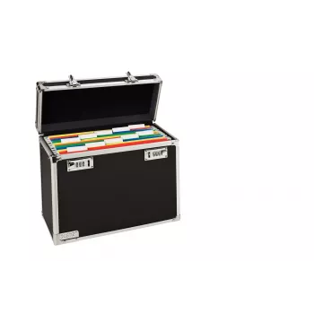 Leitz pārnēsājama dokumentu glabāšanas kaste ar slēdzeni A4, melna, hroma, plastmasas, kombinētā slēdzene, 15 L, 366 mm, 165 mm