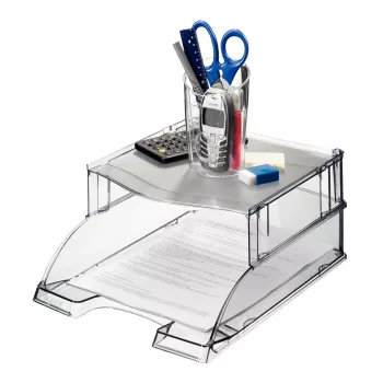Leitz vēstuļu paliktņa paaugstinātājs Plus Universal, Plastmasa, Pelēks, Caurspīdīgs, 254 mm, 265 mm, 70 mm, 200 g
