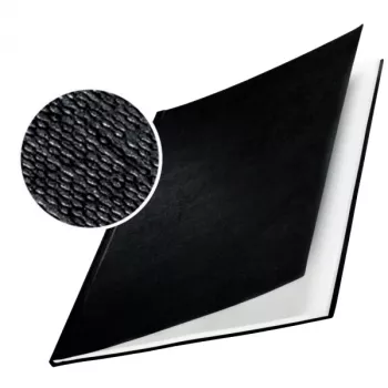 Leitz impressBIND vāki ar cieto lina šķiedru 24,5 mm, A4, kartons, melns, 245 loksnes, 2,44 cm, 216 mm