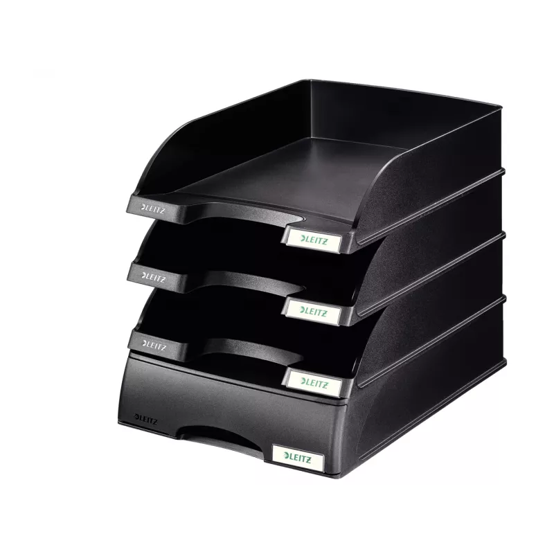 Leitz Letter tray Plus, Plastmasa, Melns, A4, 242 x 330 x 60 mm, 255 mm, 357 mm
