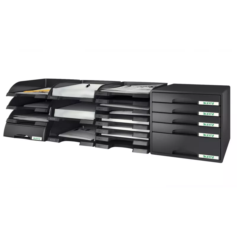 Leitz Letter tray Plus, Plastmasa, Melns, A4, 242 x 330 x 60 mm, 255 mm, 357 mm