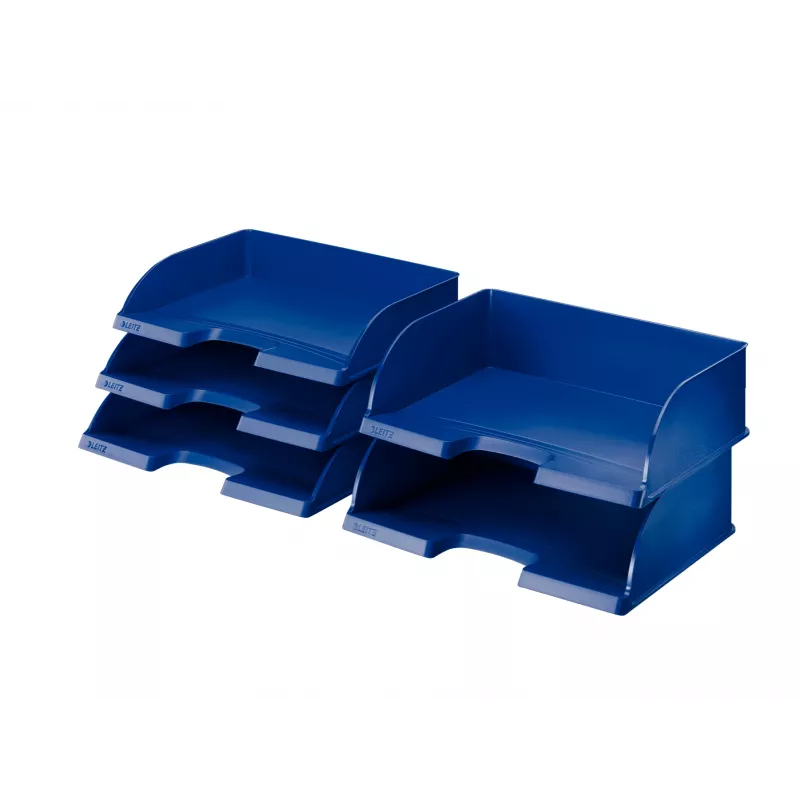 Leitz Letter tray Plus Landscape Jumbo, plastmasa, zila, A4, vēstules, piezīmes, papīrs, 350 x 245 x 97 mm, 363 x 273 x 103 mm