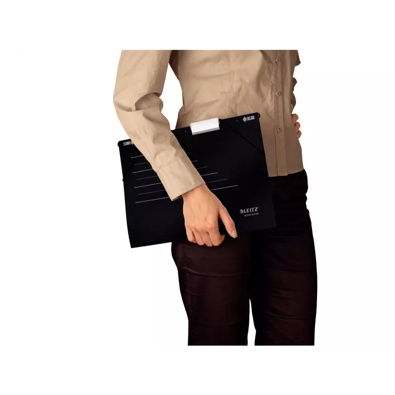 Leitz piekaramā mape Alpha Active FSC®, A4, melna, kartons, 348 mm, 260 mm, 90 g