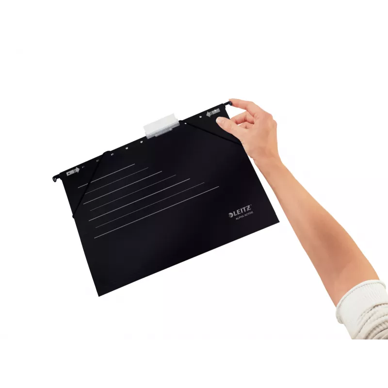 Leitz piekaramā mape Alpha Active FSC®, A4, melna, kartons, 348 mm, 260 mm, 90 g