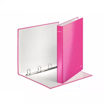 Leitz Ringbinder WOW Laminēts A4+ 4DR/25mm, A4, Kartons, Rozā, 230 lapas, 80 g/m², 2,5 cm