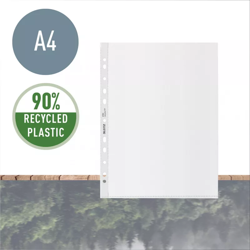 Leitz Recycle A4 kabatiņa, 210 x 297 mm (A4), caurspīdīga, polipropilēns (PP), portrets, 0,1 mm, 230 mm
