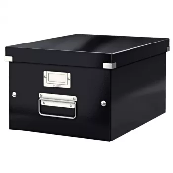 Leitz Click & Store WOW vidēja izmēra uzglabāšanas kaste, melna, kartons, 16,7 L, 265 x 335 x 188 mm, 900 g, 1 gab.