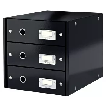 Leitz Click & Store WOW atvilktņu skapis (3 atvilktnes), melns, kartons, 286 mm, 358 mm, 282 mm, 2.21 kg