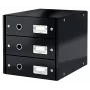 Leitz Click & Store WOW atvilktņu skapis (3 atvilktnes), melns, kartons, 286 mm, 358 mm, 282 mm, 2.21 kg
