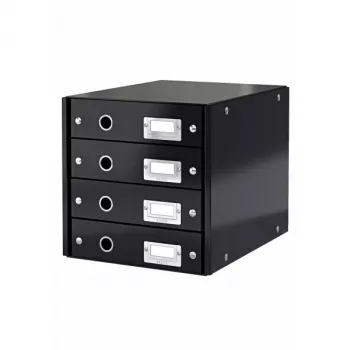 Leitz Click & Store WOW atvilktņu skapis (4 atvilktnes), melns, kartons, 286 mm, 282 mm, 358 mm, 2,49 kg