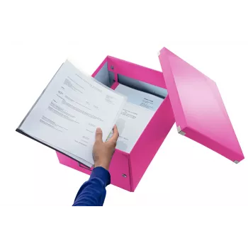 Leitz Click & Store WOW vidēja izmēra glabāšanas kaste, rozā, kartons, 16,7 l, 281 mm, 200 mm, 265 x 335 x 188 mm