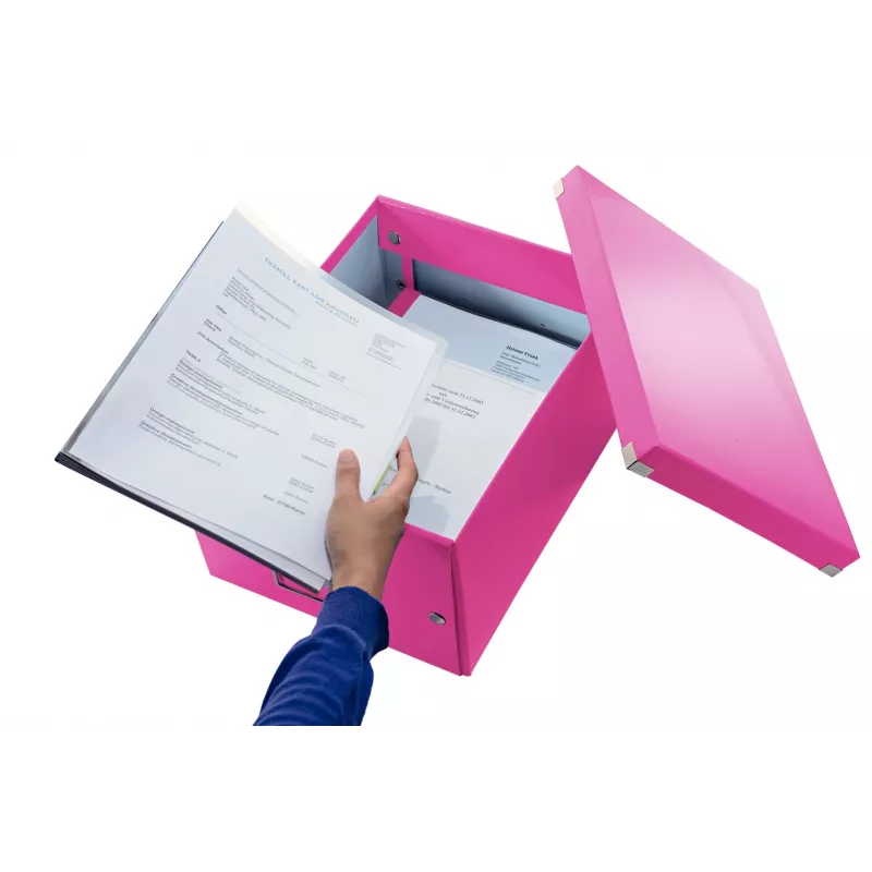 Leitz Click & Store WOW vidēja izmēra glabāšanas kaste, rozā, kartons, 16,7 l, 281 mm, 200 mm, 265 x 335 x 188 mm