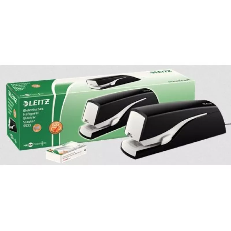 Leitz Electric Stapler 5533 NeXXt plakans Clinch 20 loksnes, 20 loksnes, 200 skavas, 2 cm, 1 cm, Plastmasa, Melns, Balts