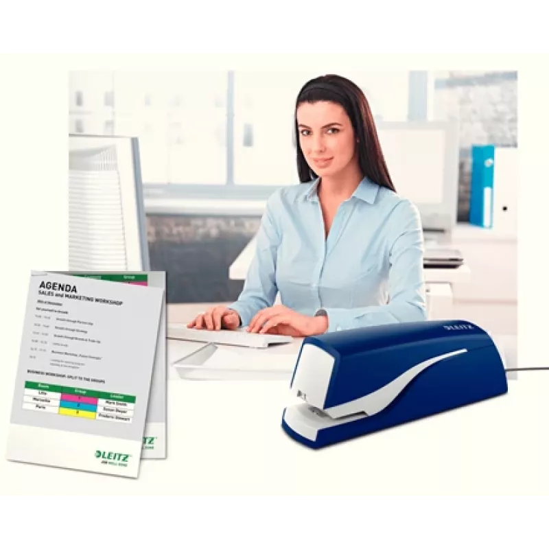 Leitz Electric Stapler 5532 NeXXt 10 loksnes, 10 loksnes, 200 skavas, 1 cm, 1 cm, Plastmasa, Zila