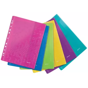 Leitz Kabata ar atloku WOW A4 PP dažādās krāsās, A4, Dažādas krāsas, Polipropilēns (PP), 0.2 mm, 235 mm, 4 mm