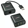 Lindy 60m 4 pieslēgvietu USB 2.0 Cat.6 paplašinātājs, USB 2.0, RJ-45, USB 2.0, melns, metāls, 52 mm, 60 mm