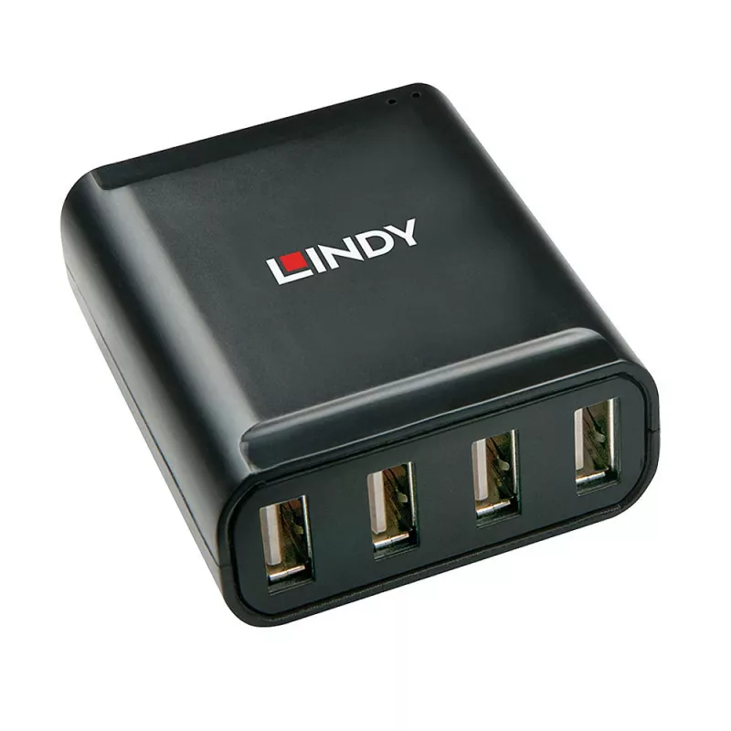 Lindy 60m 4 pieslēgvietu USB 2.0 Cat.6 paplašinātājs, USB 2.0, RJ-45, USB 2.0, melns, metāls, 52 mm, 60 mm