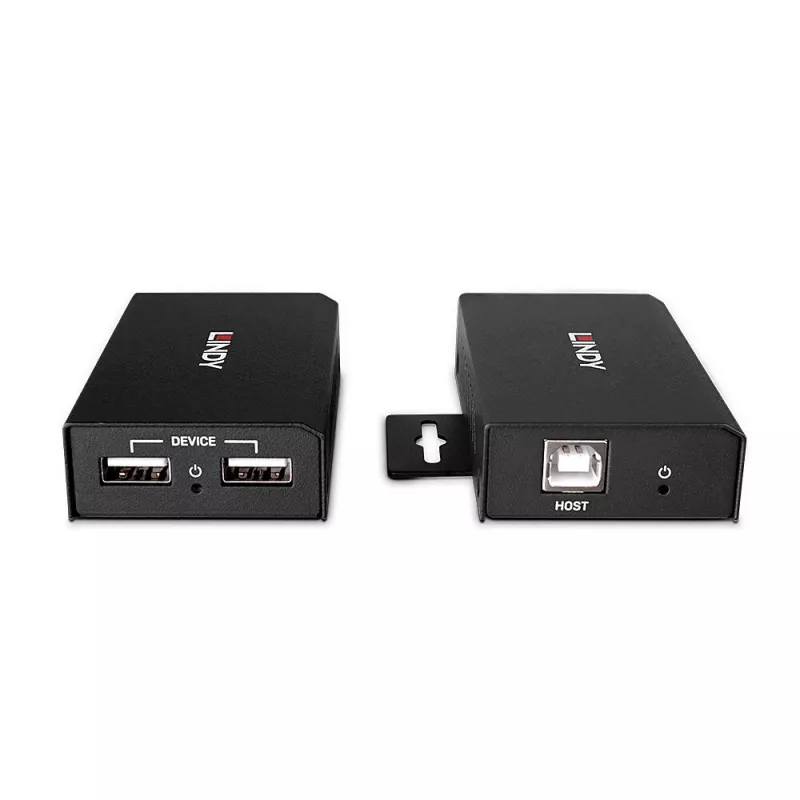 Lindy 100m 2 Portu USB 2.0 Cat. 6 paplašinātājs, AV raidītājs un uztvērējs, 100 m, vadu, melns