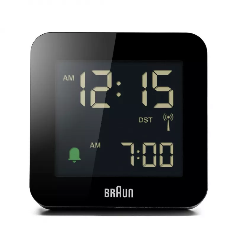 Braun BC09-DCF digitālais modinātājpulkstenis, melns