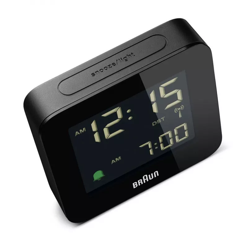 Braun BC09-DCF digitālais modinātājpulkstenis, melns