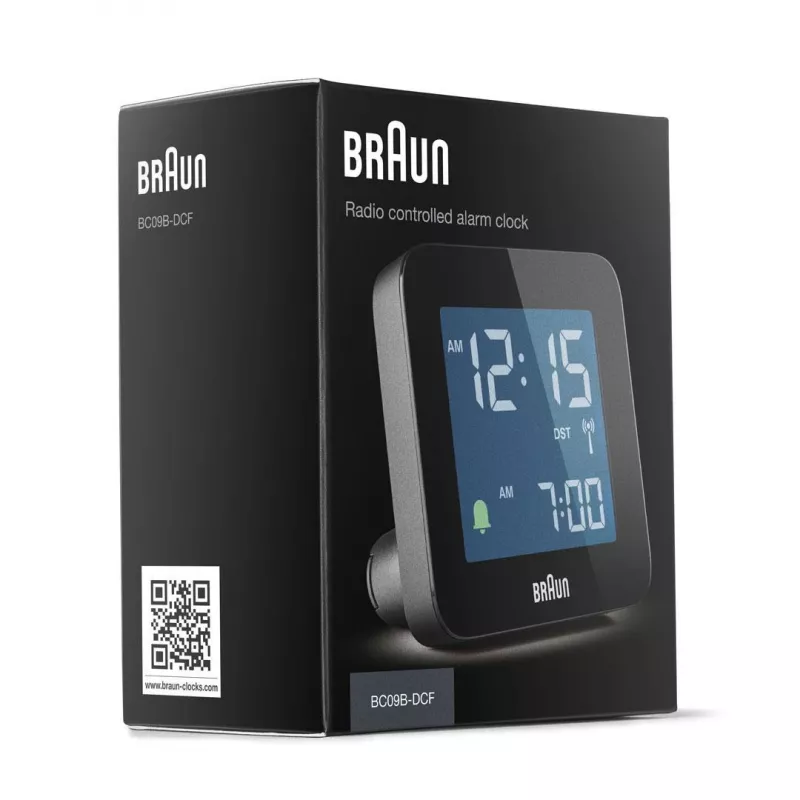 Braun BC09-DCF digitālais modinātājpulkstenis, melns