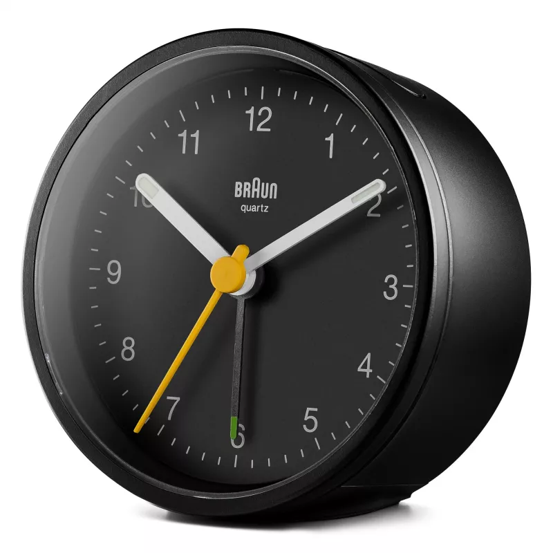 Braun BC12 kvarca modinātājpulkstenis melns