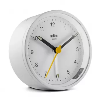 Braun BC12W kvarca modinātājpulkstenis, balts